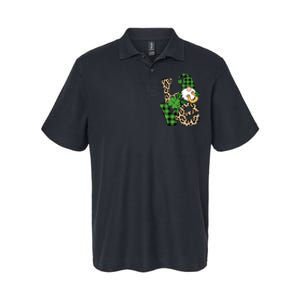 Love St Patricks Day Leopard Checkered Irish Gnome Softstyle Adult Sport Polo