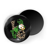 Love St Patricks Day Leopard Checkered Irish Gnome Magnet