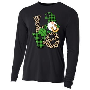 Love St Patricks Day Leopard Checkered Irish Gnome Cooling Performance Long Sleeve Crew