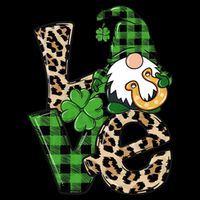 Love St Patricks Day Leopard Checkered Irish Gnome Cooling Performance Long Sleeve Crew