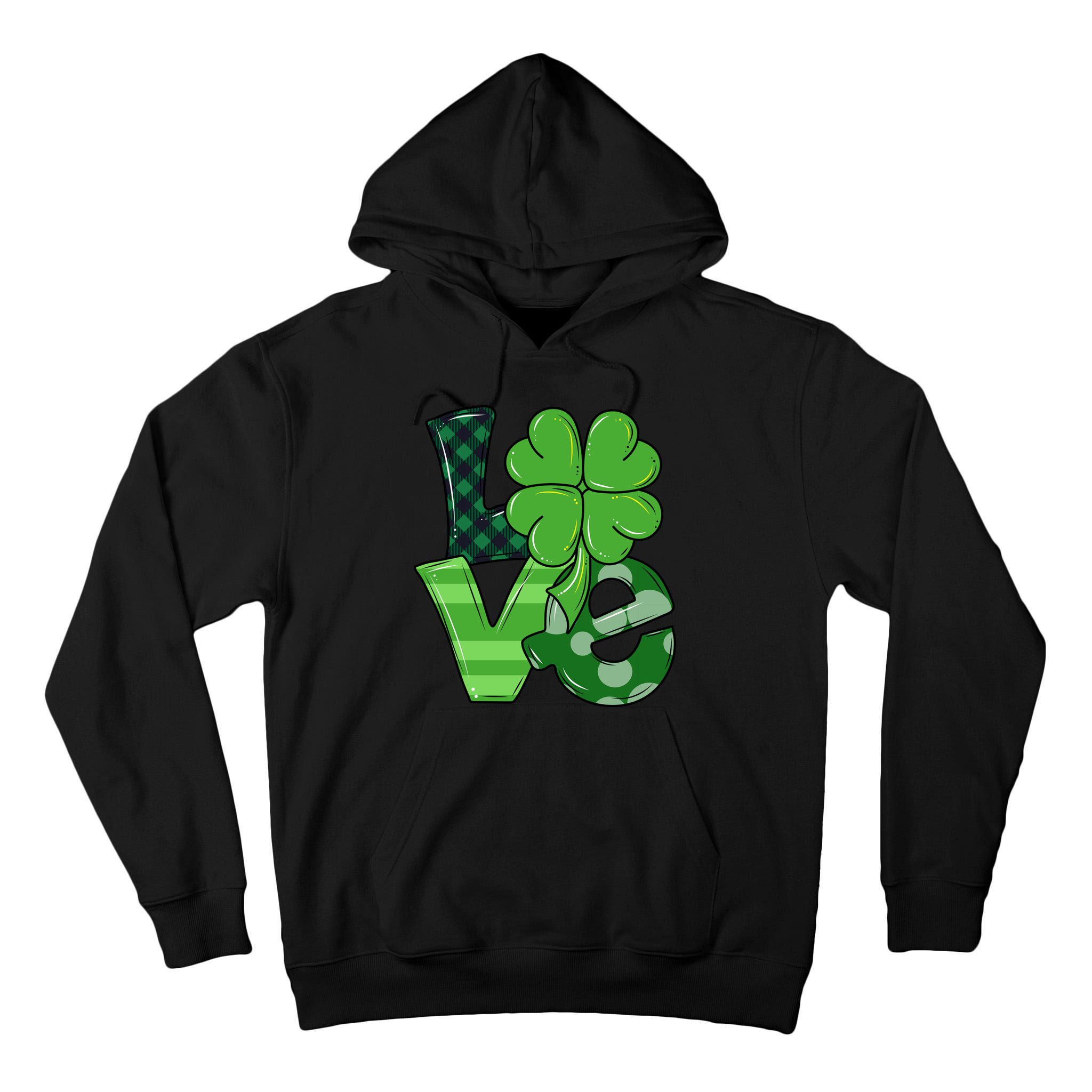 Love St Patricks Day Pattys Irish Clover Tall Hoodie