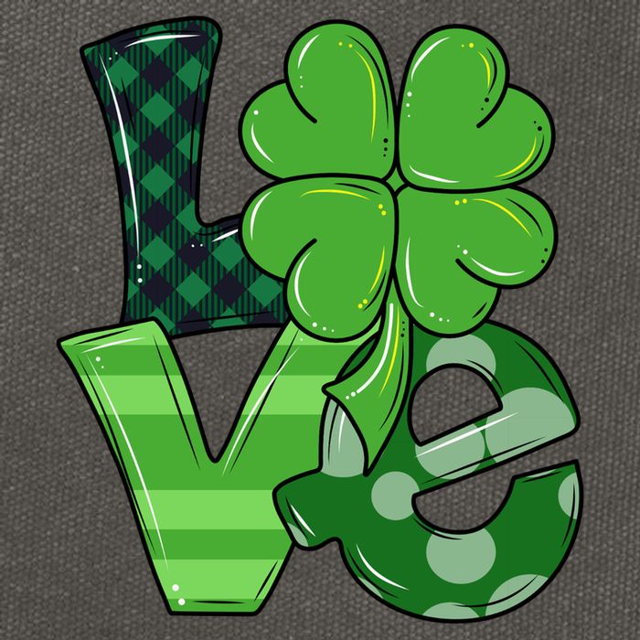 Love St Patricks Day Pattys Irish Clover Cotton Canvas Backpack