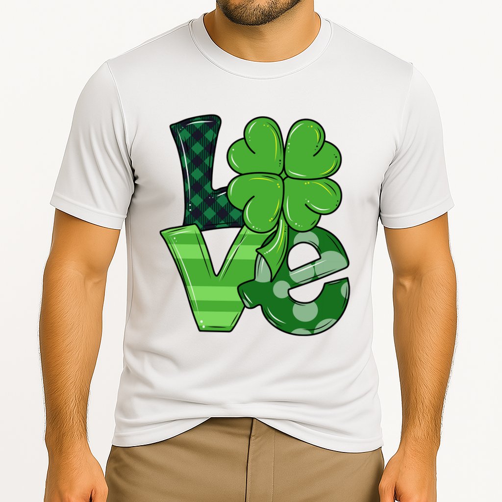 Love St Patricks Day Pattys Irish Clover Cooling Performance Crew T-Shirt