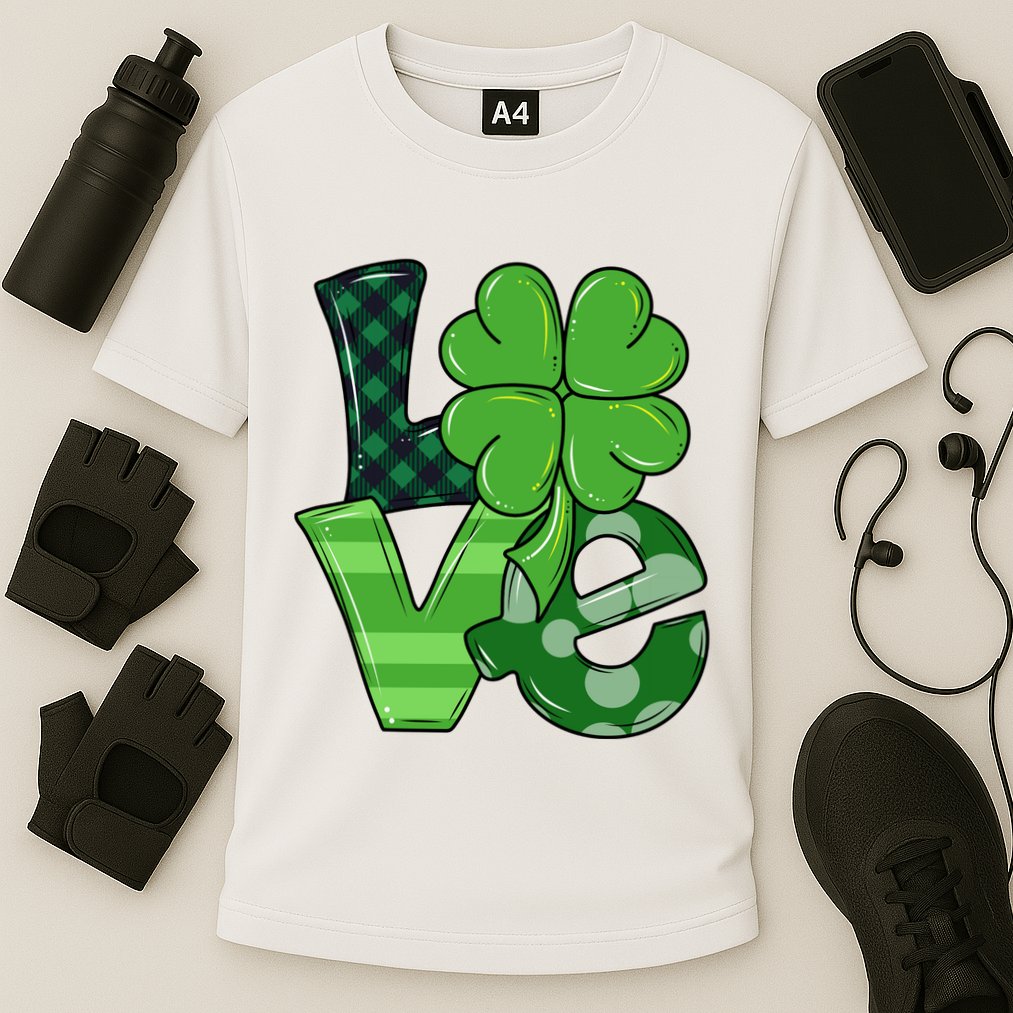Love St Patricks Day Pattys Irish Clover Cooling Performance Crew T-Shirt