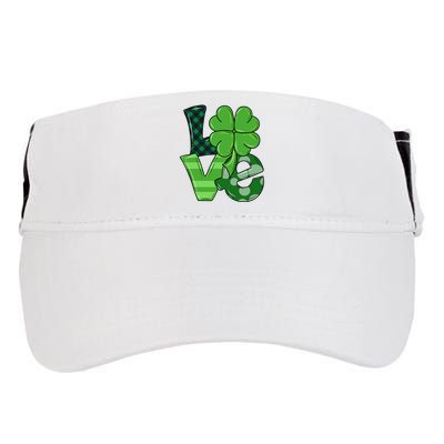 Love St Patricks Day Pattys Irish Clover Adult Drive Performance Visor