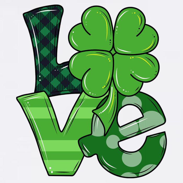Love St Patricks Day Pattys Irish Clover 11oz C Handle Ceramic Mug