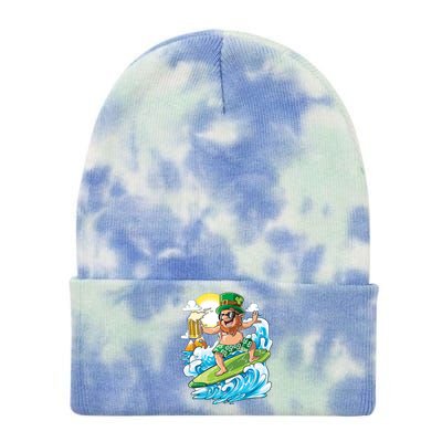 Leprechaun St Patricks Day Hawaiian Hawaii Surfing Beer Gift Tie Dye 12in Knit Beanie