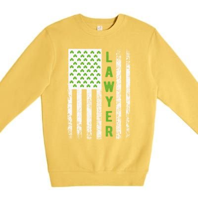 Lawyer St Patricks Day Flag Gift Lawyer Funny Gift Attorney Outfit Meaningful Gi Premium Crewneck Sweatshirt