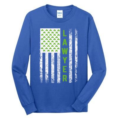 Lawyer St Patricks Day Flag Gift Lawyer Funny Gift Attorney Outfit Meaningful Gi Tall Long Sleeve T-Shirt