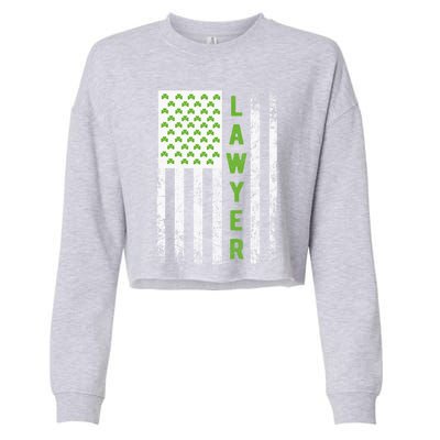 Lawyer St Patricks Day Flag Gift Lawyer Funny Gift Attorney Outfit Meaningful Gi Cropped Pullover Crew