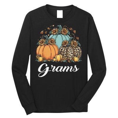 Leopard Sunflower Pumpkin Grams Halloween Long Sleeve Shirt