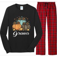 Leopard Sunflower Pumpkin Grams Halloween Long Sleeve Pajama Set