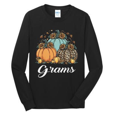 Leopard Sunflower Pumpkin Grams Halloween Tall Long Sleeve T-Shirt