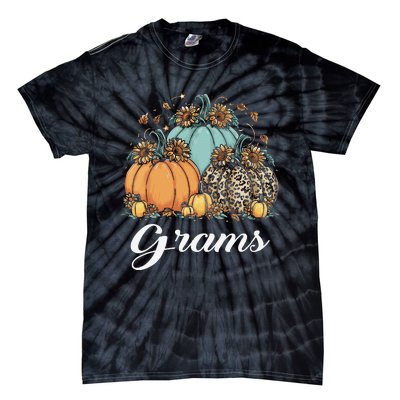 Leopard Sunflower Pumpkin Grams Halloween Tie-Dye T-Shirt