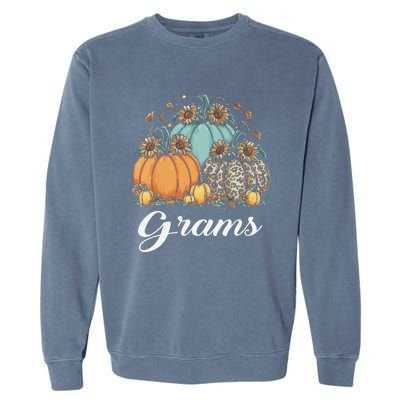 Leopard Sunflower Pumpkin Grams Halloween Garment-Dyed Sweatshirt