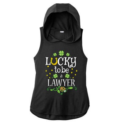 Lawyer St Patrick's Day Lucky To Be A Lawyer Gift Ladies PosiCharge Tri-Blend Wicking Draft Hoodie Tank