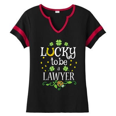 Lawyer St Patrick's Day Lucky To Be A Lawyer Gift Ladies Halftime Notch Neck Tee