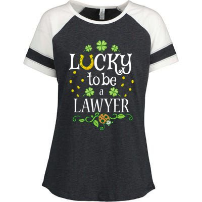 Lawyer St Patrick's Day Lucky To Be A Lawyer Gift Enza Ladies Jersey Colorblock Tee