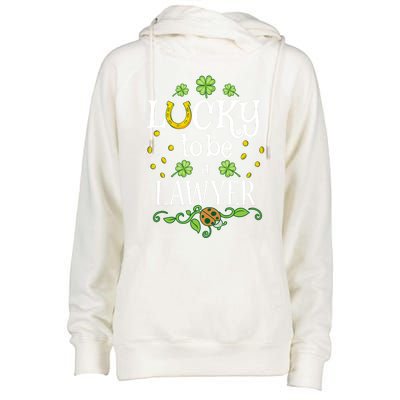 Lawyer St Patrick's Day Lucky To Be A Lawyer Gift Womens Funnel Neck Pullover Hood