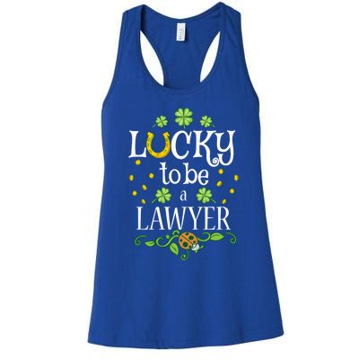 Lawyer St Patrick's Day Lucky To Be A Lawyer Gift Women's Racerback Tank