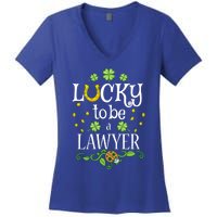 Lawyer St Patrick's Day Lucky To Be A Lawyer Gift Women's V-Neck T-Shirt