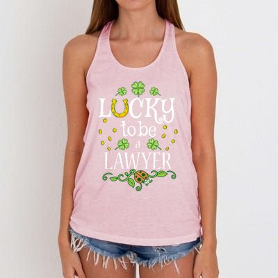 Lawyer St Patrick's Day Lucky To Be A Lawyer Gift Women's Knotted Racerback Tank