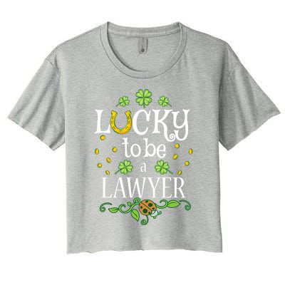 Lawyer St Patrick's Day Lucky To Be A Lawyer Gift Women's Crop Top Tee