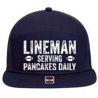 Lineman Serving Pancakes Daily Football Offensive Lineman 7 Panel Mesh Trucker Snapback Hat