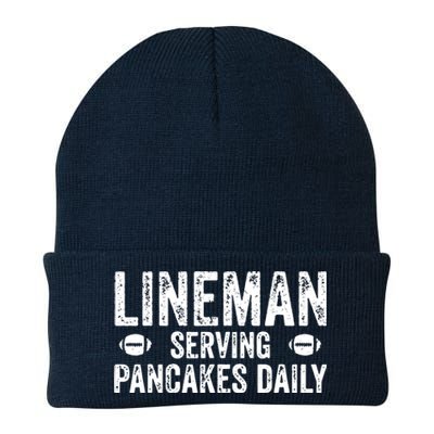 Lineman Serving Pancakes Daily Football Offensive Lineman Knit Cap Winter Beanie