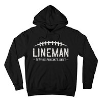 Lineman Serving Pancakes Daily Funny Vintage Football Hoodie