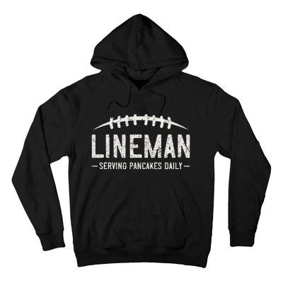 Lineman Serving Pancakes Daily Funny Vintage Football Hoodie