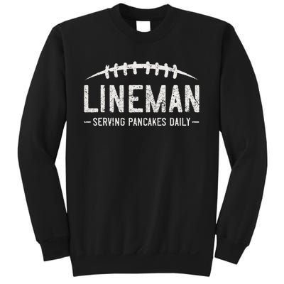 Lineman Serving Pancakes Daily Funny Vintage Football Sweatshirt