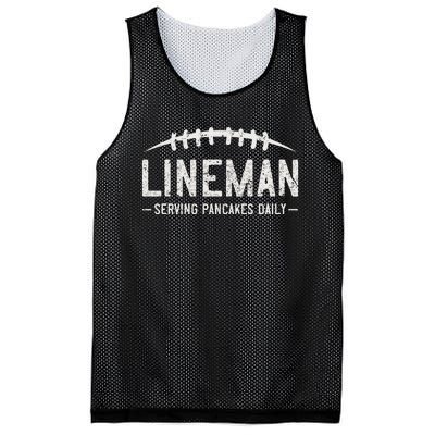 Lineman Serving Pancakes Daily Funny Vintage Football Mesh Reversible Basketball Jersey Tank