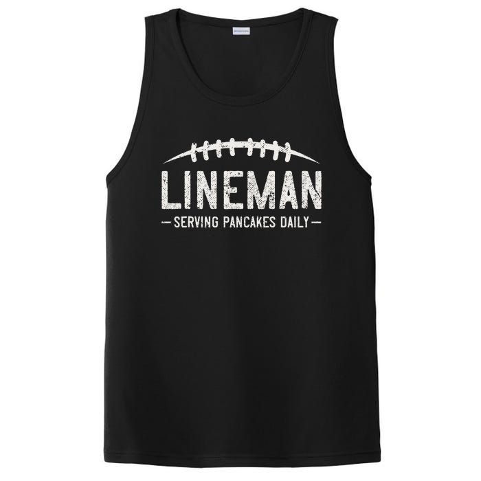 Lineman Serving Pancakes Daily Funny Vintage Football PosiCharge Competitor Tank