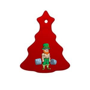 Leprechaun St Patricks Day Deadlift Fitness Weightlifting Cool Gift Ceramic Tree Ornament