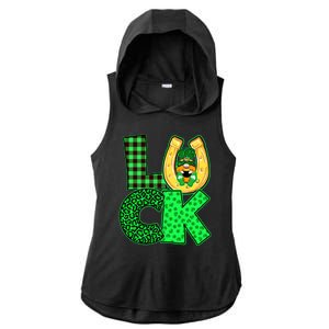 Luck St Patricks Day Lucky Leprechaun Cute Ladies PosiCharge Tri-Blend Wicking Draft Hoodie Tank