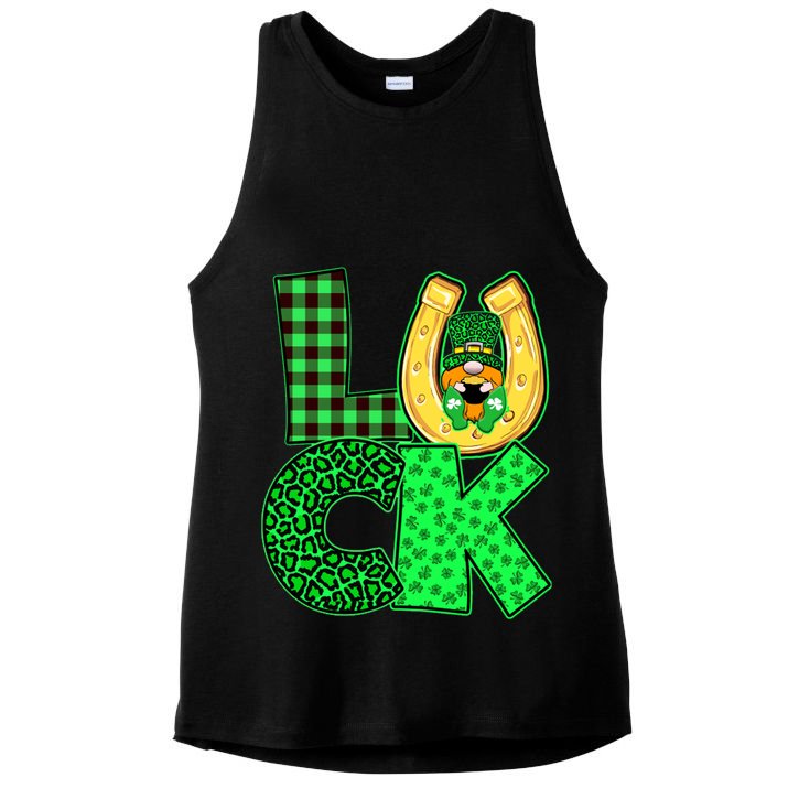 Luck St Patricks Day Lucky Leprechaun Cute Ladies PosiCharge Tri-Blend Wicking Tank