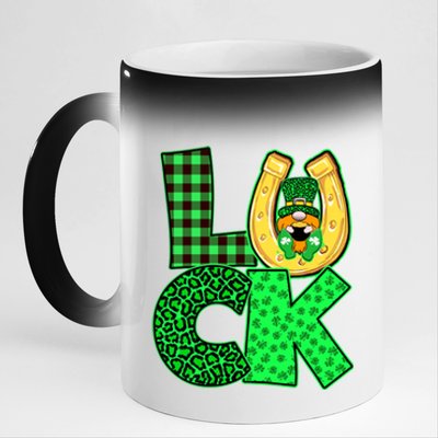 Luck St Patricks Day Lucky Leprechaun Cute 11oz Black Color Changing Mug