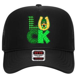 Luck St Patricks Day Lucky Leprechaun Cute High Crown Mesh Back Trucker Hat