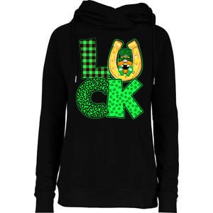 Luck St Patricks Day Lucky Leprechaun Cute Womens Funnel Neck Pullover Hood