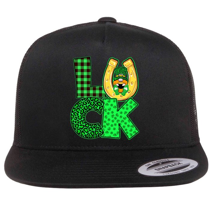 Luck St Patricks Day Lucky Leprechaun Cute Flat Bill Trucker Hat