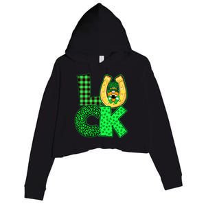 Luck St Patricks Day Lucky Leprechaun Cute Crop Fleece Hoodie