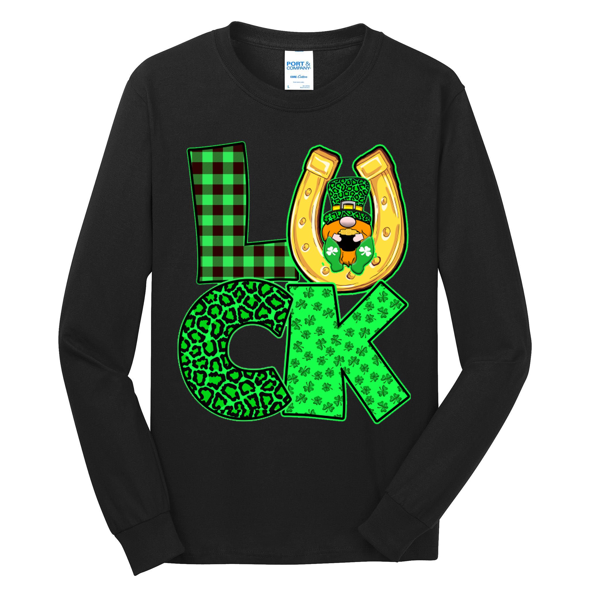 Luck St Patricks Day Lucky Leprechaun Cute Tall Long Sleeve T-Shirt