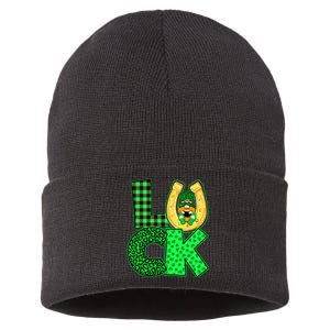 Luck St Patricks Day Lucky Leprechaun Cute Sustainable Knit Beanie