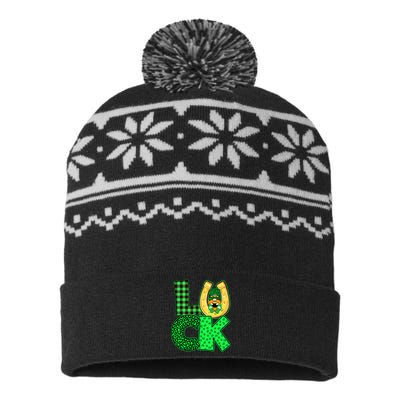 Luck St Patricks Day Lucky Leprechaun Cute USA-Made Snowflake Beanie