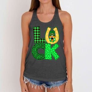 Luck St Patricks Day Lucky Leprechaun Cute Women's Knotted Racerback Tank