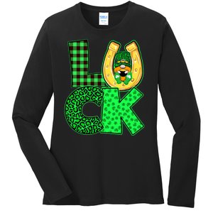 Luck St Patricks Day Lucky Leprechaun Cute Ladies Long Sleeve Shirt