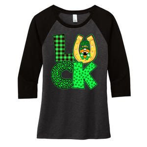 Luck St Patricks Day Lucky Leprechaun Cute Women's Tri-Blend 3/4-Sleeve Raglan Shirt