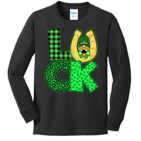 Luck St Patricks Day Lucky Leprechaun Cute Kids Long Sleeve Shirt