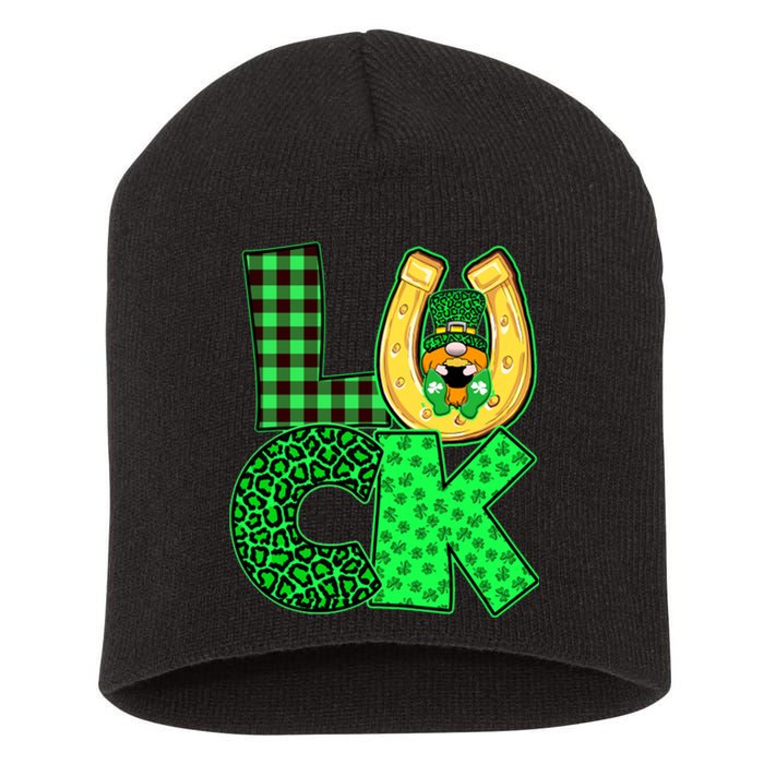 Luck St Patricks Day Lucky Leprechaun Cute Short Acrylic Beanie